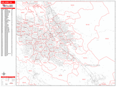 San Jose Digital Map Red Line Style